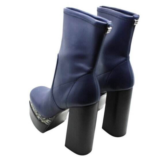 Guess Womens Blue Color Block 2 Platform Dress Booties - Picture 7 of 8